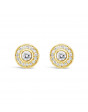 Round Halo Settings Diamond Earrings, in 18ct Yellow Gold. Tdw 0.55ct